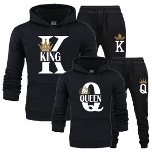Lovers couple king Queens hoodie suits